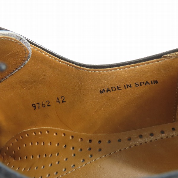 実際に弊社で買取させて頂いたMAGNANNI/マグナーニ プレーントゥ ブラック レザーシューズ 9764 /42の画像 5枚目