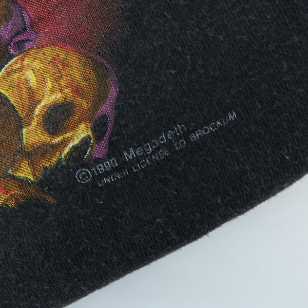 実際に弊社で買取させて頂いたBROCKUM社 MEGADETH/メガデス 90's ワールドツアー ヴィンテージ バンT/Lの画像 5枚目