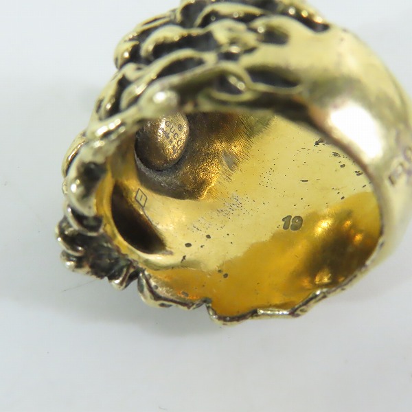 実際に弊社で買取させて頂いたGUCCI/グッチ ライオンヘッド付き メタル リング/指輪 17.5号-18号の画像 4枚目