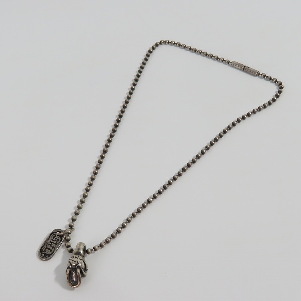 実際に弊社で買取させて頂いたBWL/BILL WALL LEATHER/ビルウォールレザー スカル/タグ ネックレス/ペンダントｗ/ストーンアイズ 2点セット の画像 8枚目