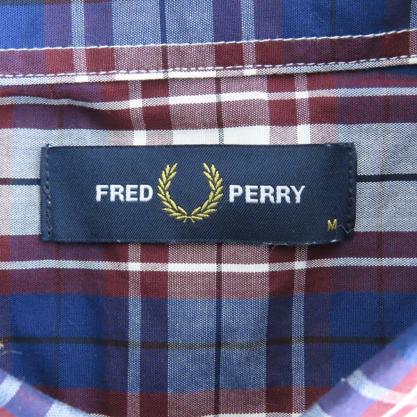実際に弊社で買取させて頂いたFRED PERRY/フレッドペリー 半袖チェックシャツ/Mの画像 2枚目