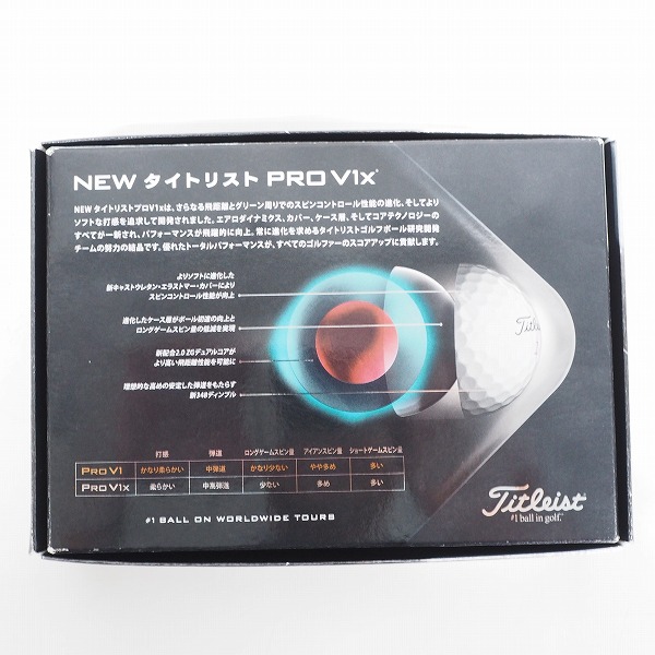 実際に弊社で買取させて頂いた【未使用/オウンネーム】Titleist/タイトリスト PRO V1x ゴルフボール ホワイト 1ダースの画像 5枚目