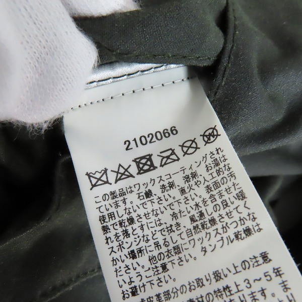 実際に弊社で買取させて頂いたBarbour/バブアー 21AW Transport wax トランスポート オイルド ジャケット 2102066/34の画像 4枚目