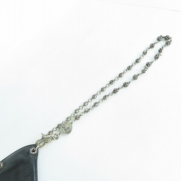 実際に弊社で買取させて頂いたA＆G/エーアンドジー クロスボタン レザーウォレット/財布 ボールウォレットチェーン付の画像 3枚目