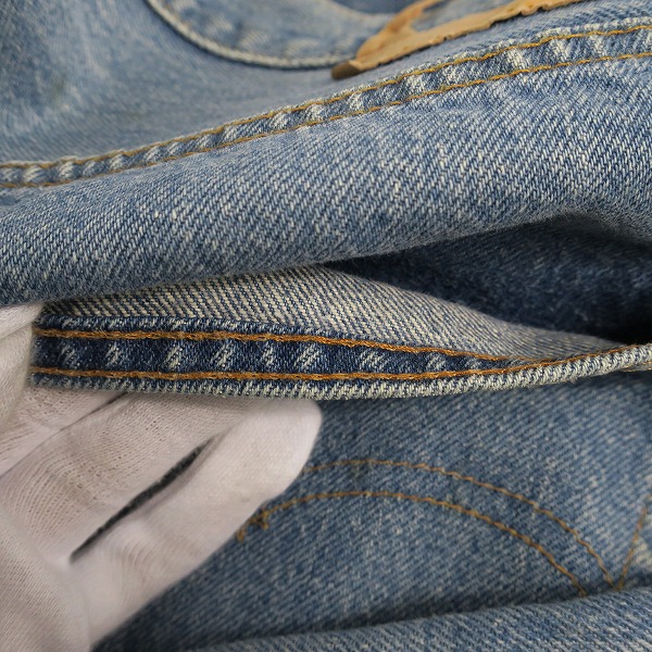 実際に弊社で買取させて頂いたLEVI'S/リーバイス ヴィンテージ 501 66後期 刻印6 ポケット裏チェーンステッチ ボタンフライ デニムパンツ /42の画像 5枚目