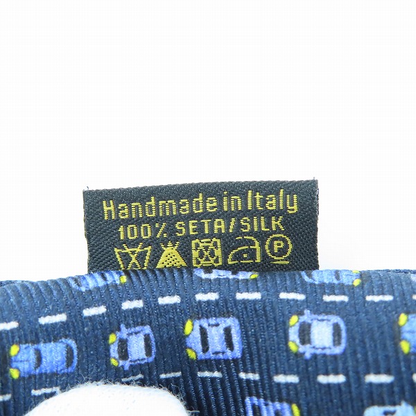 実際に弊社で買取させて頂いたBVLGARI/ブルガリ 車総柄 シルクネクタイの画像 4枚目