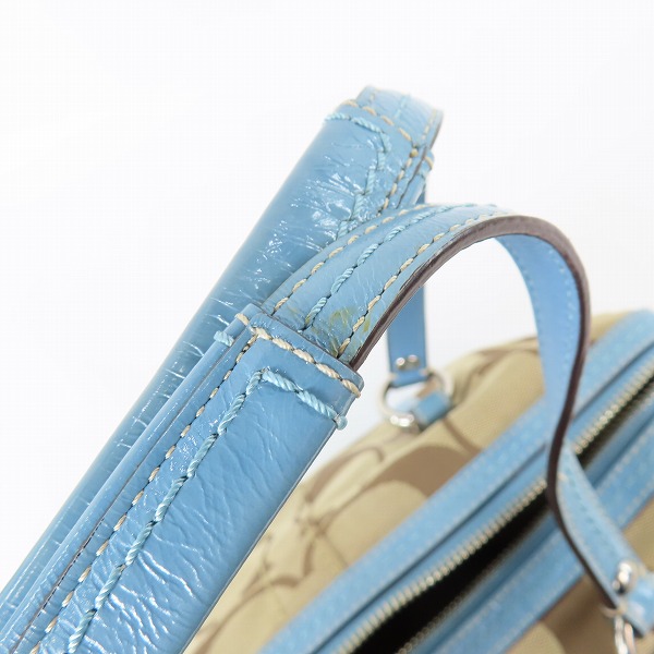 実際に弊社で買取させて頂いたCOACH/コーチ シグネチャー ミニボストン/トートバッグ F13551の画像 5枚目