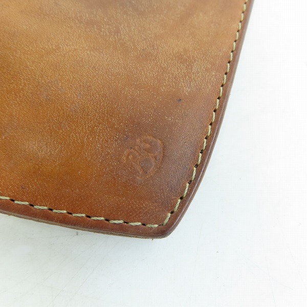 実際に弊社で買取させて頂いたRED MOON/レッドムーン コンチョ レザー 二つ折り財布 ウォレット ブラウンの画像 6枚目
