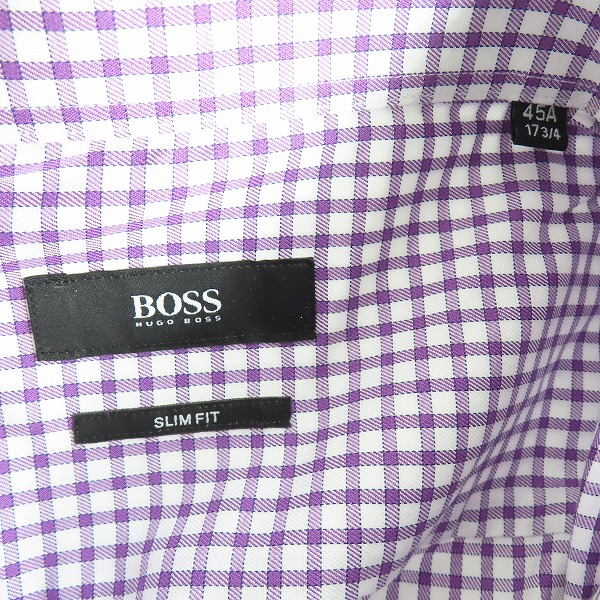 実際に弊社で買取させて頂いたHUGO BOSS/ヒューゴボス SLIM FIT 長袖チェックシャツ/45の画像 2枚目