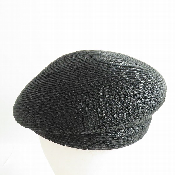 実際に弊社で買取させて頂いた【未使用】CA4LA/カシラ アシンメトリーキャスケット/帽子 ブラック ONM01672の画像 3枚目