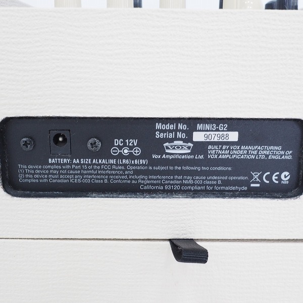 実際に弊社で買取させて頂いたVOX/ヴォックス MINI3-G2 IV 小型ギターアンプ 自宅練習用 コンボアンプ ACアダプター付【動作確認済】の画像 6枚目