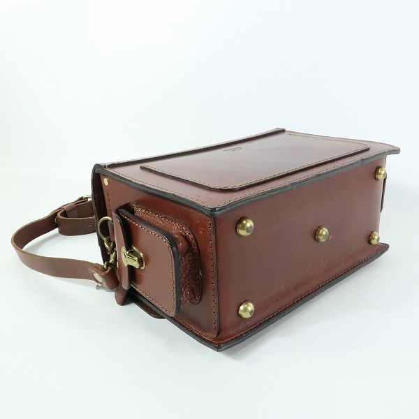 実際に弊社で買取させて頂いたHERZ/ヘルツ レザー サイコロ型 ショルダー/カメラバッグ n-27の画像 2枚目