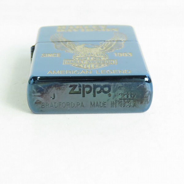 実際に弊社で買取させて頂いたZIPPO/ジッポー HARLEY-DAVIDSON/ハーレーダビッドソン ブルーコーティング/1998年製の画像 2枚目