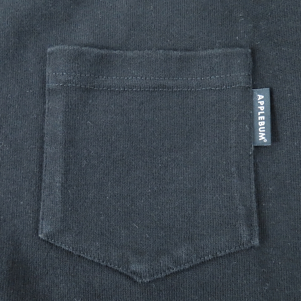 実際に弊社で買取させて頂いたAPPLEBUM/アップルバム 胸ポケット 半袖Tシャツ ブラック/Lの画像 4枚目