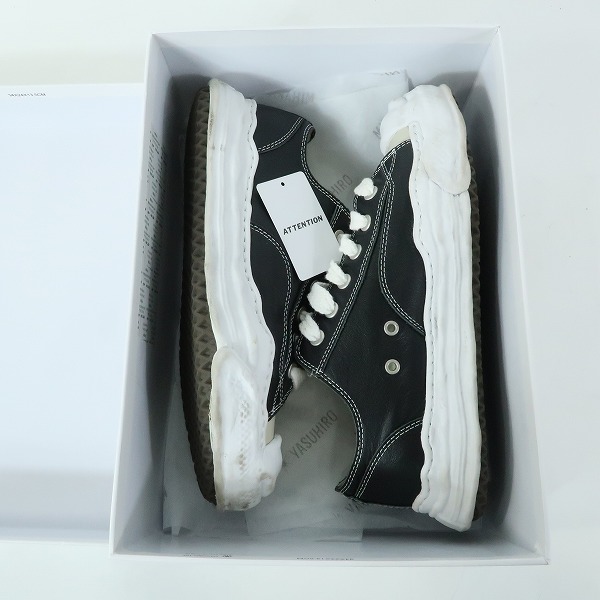 実際に弊社で買取させて頂いたMIHARA YASUHIRO/メゾンミハラヤスヒロ HANK LOW/ハンク ロー レザー スニーカー A05FW704/44の画像 7枚目