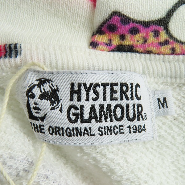 実際に弊社で買取させて頂いた【未使用】HYSTERIC GLAMOUR/ヒステリックグラマー ガール 総柄 ジップアップパーカー 01181CF02 /Mの画像 2枚目