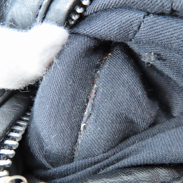 実際に弊社で買取させて頂いたWACKO MARIA/ワコマリア カウハイド シングルライダース レザージャケット/Sの画像 4枚目