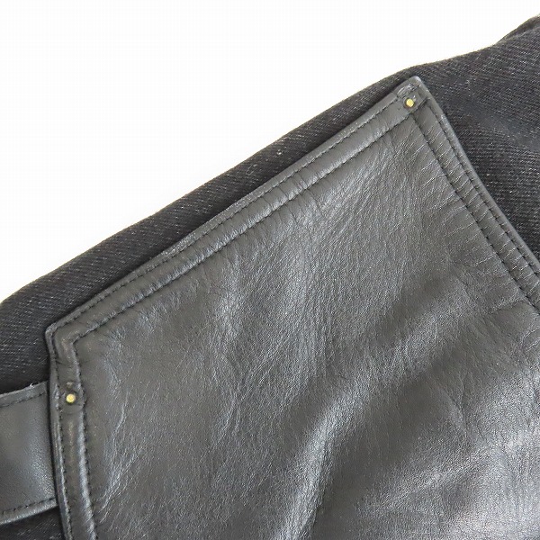 実際に弊社で買取させて頂いたJOHN LAWRENCE SULLIVAN/ジョンローレンスサリバン LEATHER PATCH DENIM/レザーパッチ デニムパンツ 2B012-0321-28/46の画像 8枚目