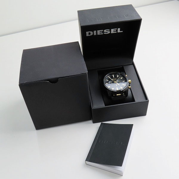 実際に弊社で買取させて頂いたDIESEL/ディーゼル SPLIT/スプリット レザーベルト 時計/ウォッチ DZ4610の画像 8枚目