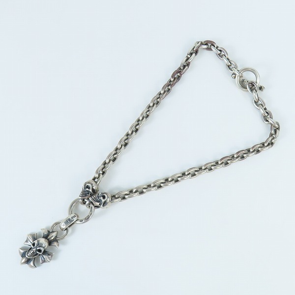 実際に弊社で買取させて頂いた【ギャラ付】gaboratory/ガボラトリー ガボール 2スカルズ & スカルオンゴシッククロス スモールオーバルリンク ネックレスの画像 8枚目