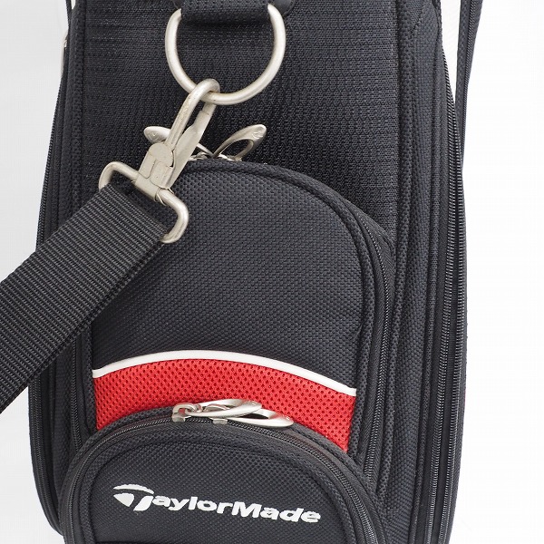 実際に弊社で買取させて頂いたTaylorMade/テーラーメイド CB104N 9.5型 5分割キャディバッグ ブラックｘレッドｘホワイトの画像 7枚目