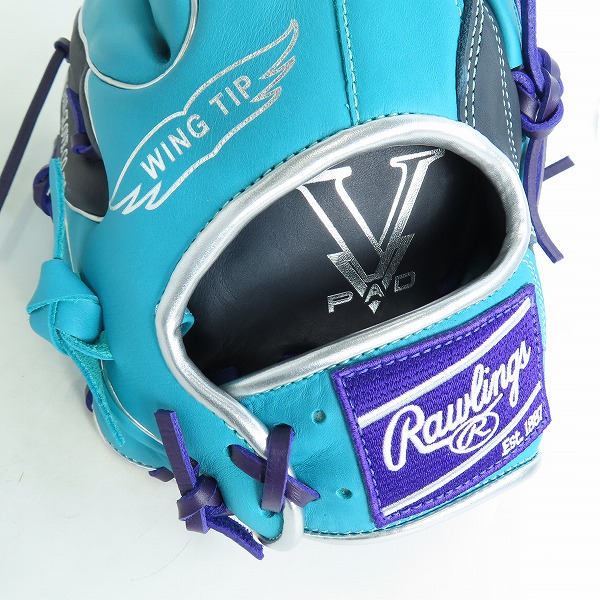 実際に弊社で買取させて頂いたRawlings/ローリングス HYPER TECH COLOR SYNC 軟式 オールラウンド 右投げ用 グローブ GR4HTCN55Wの画像 7枚目