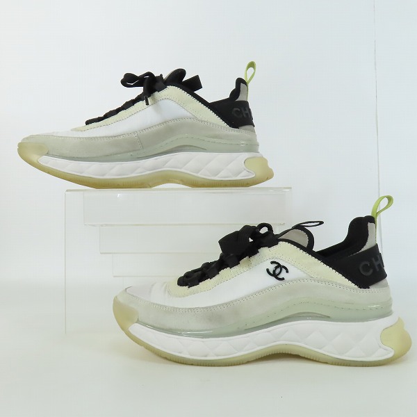 実際に弊社で買取させて頂いたCHANEL/シャネル 22SS バックロゴ CCココマーク スニーカー G35617/38の画像 3枚目