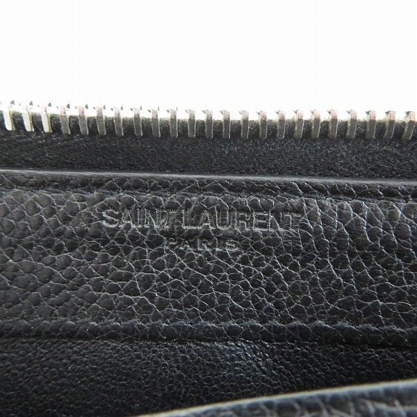 実際に弊社で買取させて頂いたSAINT LAURENT PARIS/サンローランパリ YSLロゴ ラウンドジップ/ファスナー 長財布/ウォレットの画像 5枚目