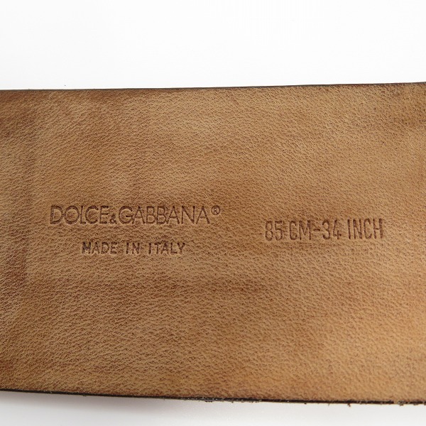 実際に弊社で買取させて頂いたDOLCE & GABBANA/ドルチェ&ガッバーナ レザーベルト/85CM-34INCHの画像 3枚目