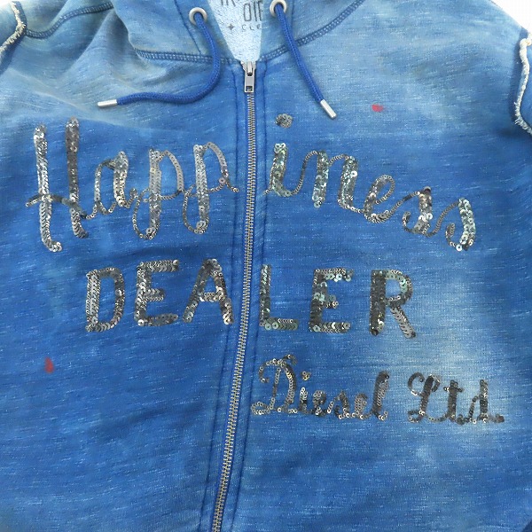 実際に弊社で買取させて頂いたDIESEL/ディーゼル ヴィンテージ加工 ジップアップパーカー /Lの画像 4枚目