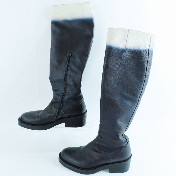 実際に弊社で買取させて頂いたANN DEMEULEMEESTER/アンドゥムルメステール グラデーション レザー ロングブーツ/39の画像 3枚目