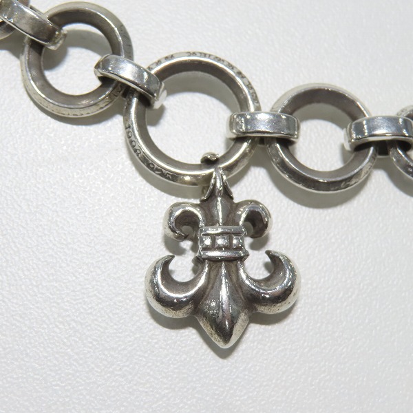 実際に弊社で買取させて頂いたCHROME HEARTS/クロムハーツ Oリング ブレスレットｗ/BSフレアチャームｗ/2スタックチャーム ダガー＆ハートの画像 5枚目