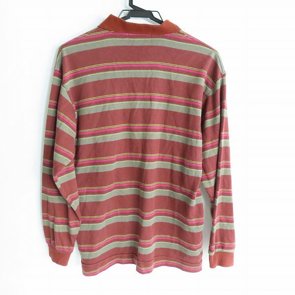 実際に弊社で買取させて頂いたChristian Dior monsieur/クリスチャンディオール ムッシュ ロゴ刺繍 ボーダー柄長袖ポロシャツ Mの画像 1枚目