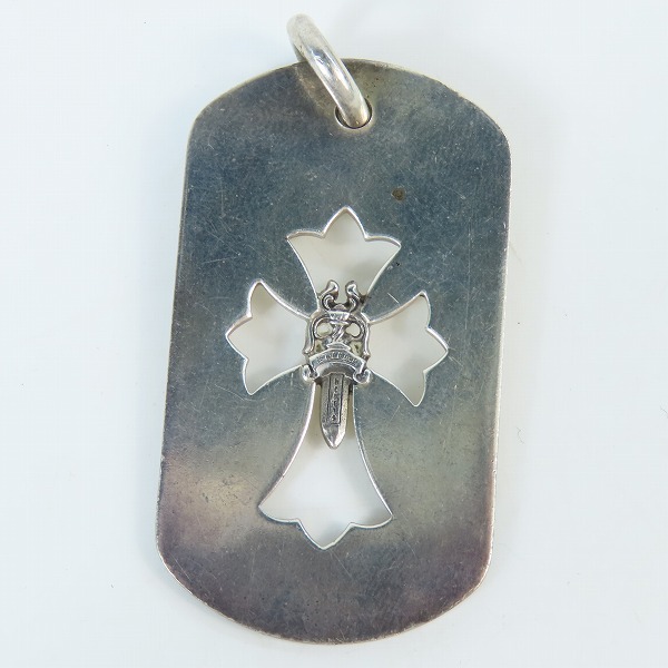 実際に弊社で買取させて頂いたCHROME HEARTS/クロムハーツ カットアウトクロスダガードッグタグ ペンダントの画像 1枚目