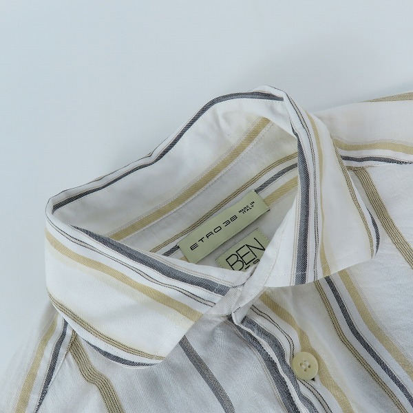 実際に弊社で買取させて頂いた【JPタグ】ETRO/エトロ BEN ETRO ESSERE ストライプ柄長袖シャツ 38の画像 5枚目