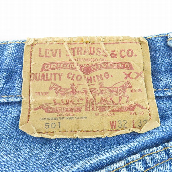 実際に弊社で買取させて頂いたLevis/リーバイス 501 ヴィンテージ 66後期 刻印6 スモールe ボタンフライ デニムパンツ w32l33の画像 6枚目