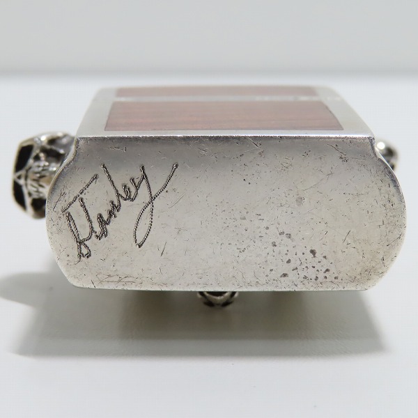 実際に弊社で買取させて頂いたSTANLEY GUESS/スタンリーゲス スカルヒンジ/スモールスカル/ガンズクロス ウッド インレイ ジッポライターケースの画像 4枚目