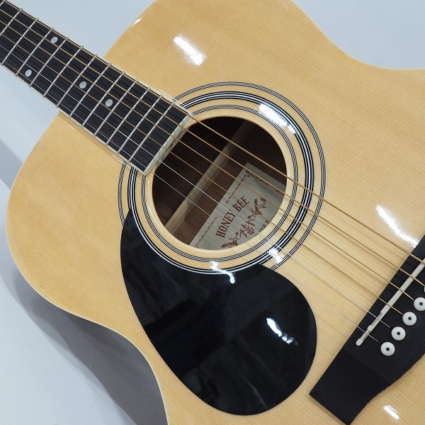 実際に弊社で買取させて頂いた★HONEY BEE/ハニービー F-17LH N アコースティックギター/アコギ  レフティ/左きき用 ソフトケース付の画像 5枚目