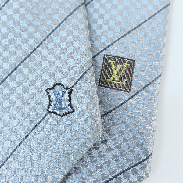 実際に弊社で買取させて頂いたLOUIS VUITTON/ルイヴィトン 総柄 シルクネクタイの画像 5枚目