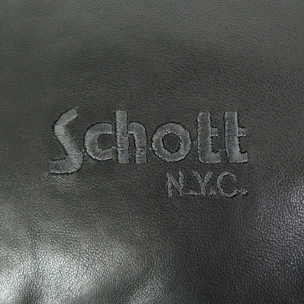 実際に弊社で買取させて頂いたSchott/ショット MOTORCYCLE DOWN JACKET レザー ダウンジャケット 3101034/XLの画像 4枚目