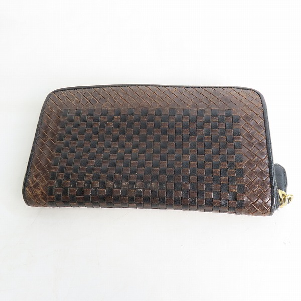 実際に弊社で買取させて頂いた【難有り】PRADA/プラダ MADRAS マドラス 編込みレザー L字ファスナー 長財布/1M0506の画像 1枚目