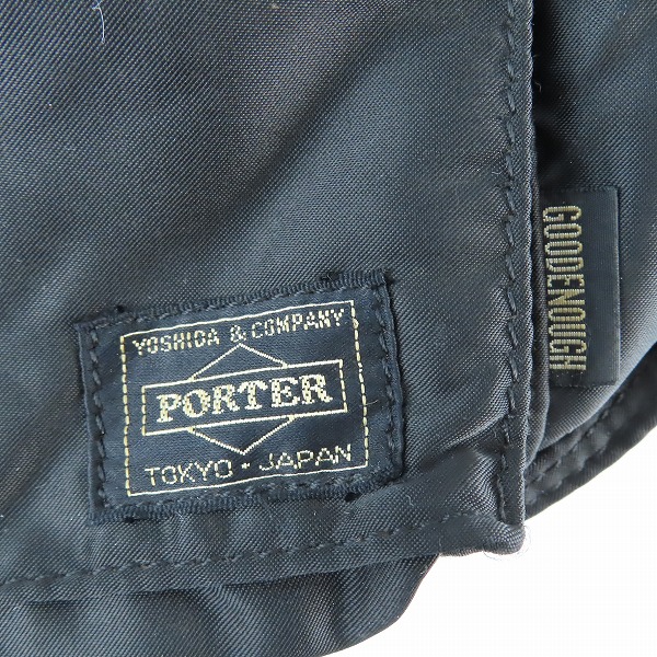 実際に弊社で買取させて頂いたPORTER×GOODENOUGH/ポーター×グッドイナフ ダブルジップ ウエストバッグ/ショルダーバッグ ブラックの画像 5枚目