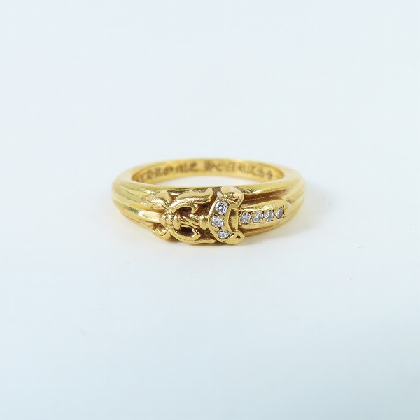 実際に弊社で買取させて頂いたCHROME HEARTS/クロムハーツ ベイビークラシック ダガーリング パヴェダイヤ 22K/10号の画像 1枚目