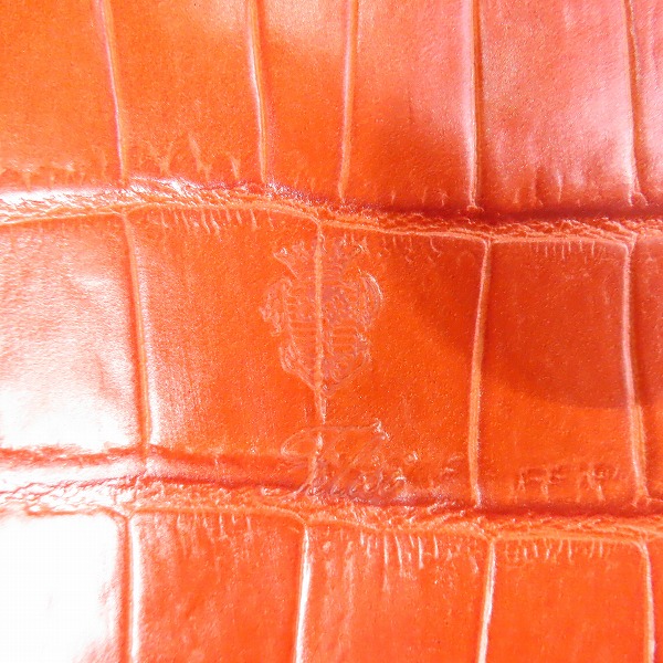 実際に弊社で買取させて頂いたFelisi/フェリージ レザー クロコ型押し ラウンドジップ 長財布 125の画像 4枚目