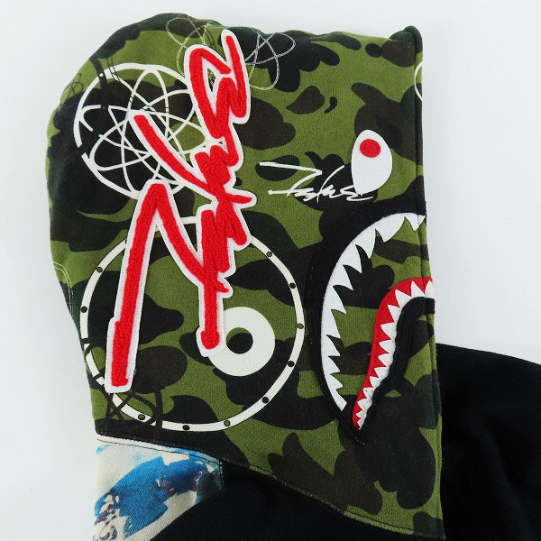 実際に弊社で買取させて頂いたA BATHING APE×FUTURA/アベイシングエイプ×フューチュラ シャークパーカー 001ZPC231903X/Sの画像 5枚目