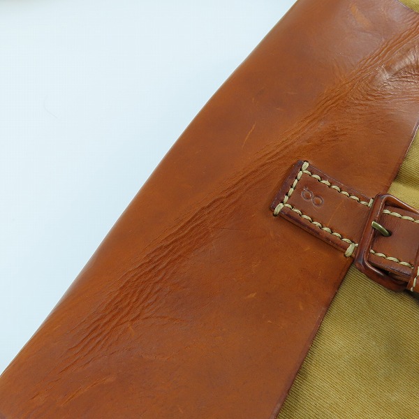 実際に弊社で買取させて頂いたgenten/ゲンテン レザー 切り返し キャンバスハンドバッグの画像 6枚目