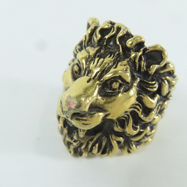 実際に弊社で買取させて頂いたGUCCI/グッチ ライオンヘッド付き メタル リング/指輪 17.5号-18号