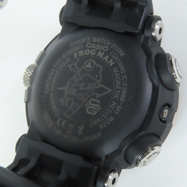実際に弊社で買取させて頂いたG-SHOCK/Gショック FROGMAN/フロッグマン Bluetooth ソーラー電波時計 GWF-A1000-1AJF　の画像 4枚目