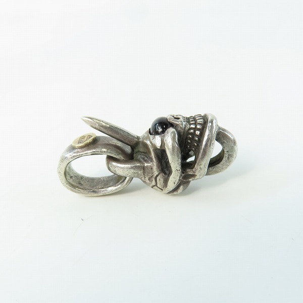 実際に弊社で買取させて頂いたSTOPLIGHT/ストップライト ベイル付き/1つ目スカル ｗ/アメジスト 1本角 K18 金メタル ペンダントトップ/チャーム カスタムの画像 2枚目