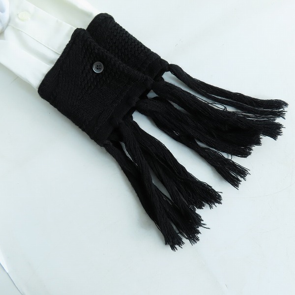 実際に弊社で買取させて頂いたLOEWE/ロエベ 袖ニットフリンジ 切替長袖シャツ H2269160FA/37の画像 5枚目